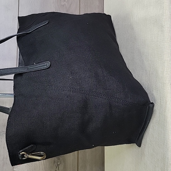 Free People Black Linen Tote Shoulder Bag - Picture 2 of 10